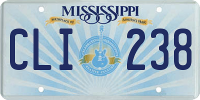 MS license plate CLI238