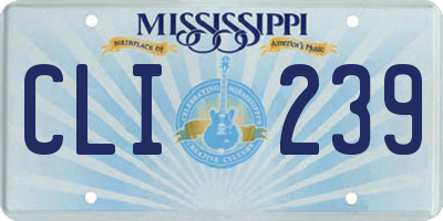 MS license plate CLI239