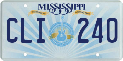 MS license plate CLI240