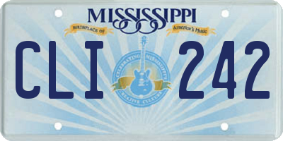 MS license plate CLI242