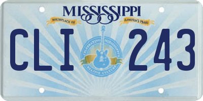 MS license plate CLI243
