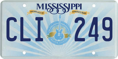 MS license plate CLI249