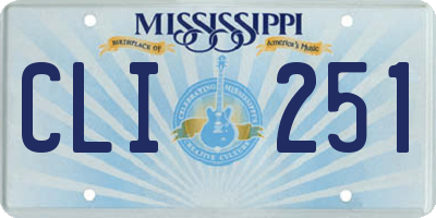 MS license plate CLI251