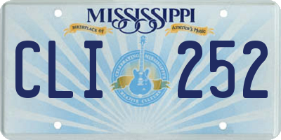 MS license plate CLI252