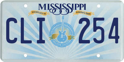 MS license plate CLI254