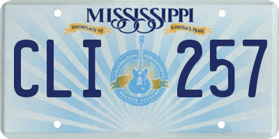 MS license plate CLI257