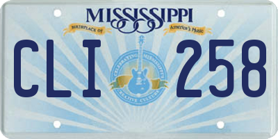MS license plate CLI258