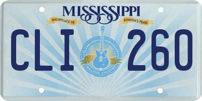 MS license plate CLI260