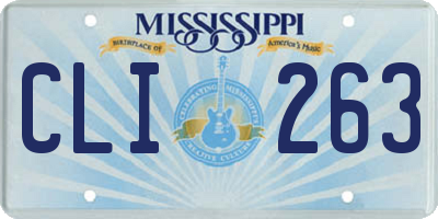 MS license plate CLI263