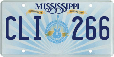 MS license plate CLI266
