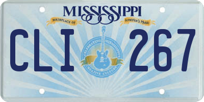 MS license plate CLI267