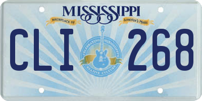 MS license plate CLI268