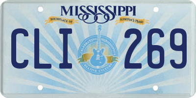 MS license plate CLI269