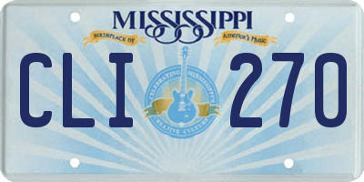 MS license plate CLI270