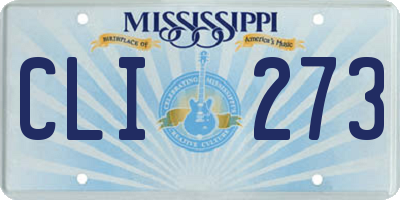 MS license plate CLI273