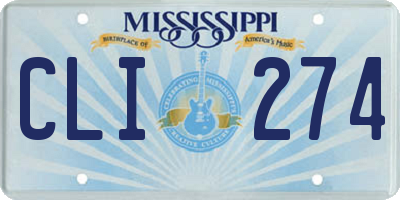 MS license plate CLI274