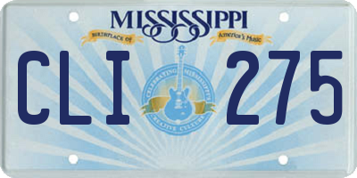 MS license plate CLI275