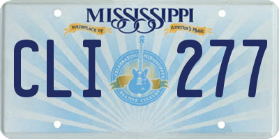 MS license plate CLI277