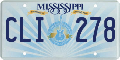 MS license plate CLI278