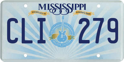 MS license plate CLI279