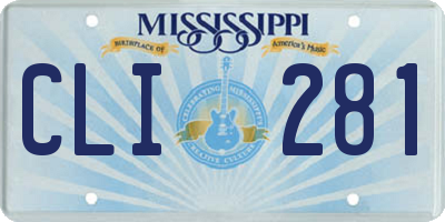 MS license plate CLI281