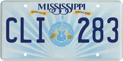 MS license plate CLI283