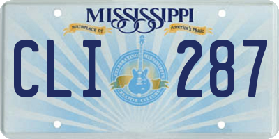 MS license plate CLI287
