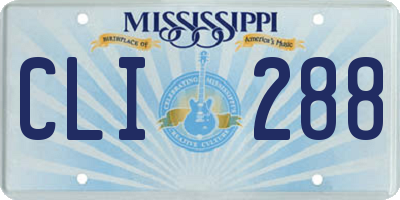 MS license plate CLI288