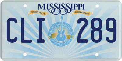 MS license plate CLI289