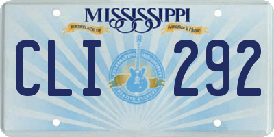 MS license plate CLI292