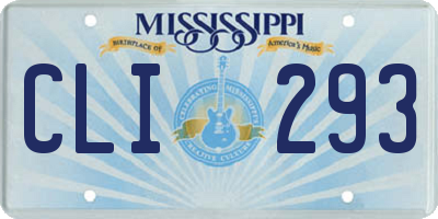 MS license plate CLI293