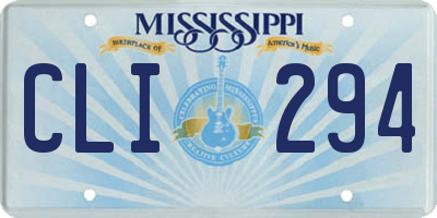 MS license plate CLI294