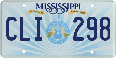MS license plate CLI298