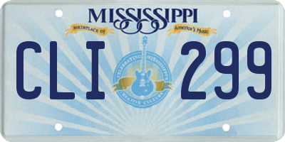 MS license plate CLI299