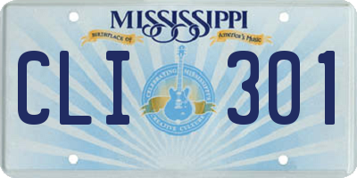 MS license plate CLI301