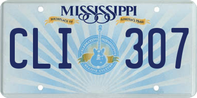 MS license plate CLI307