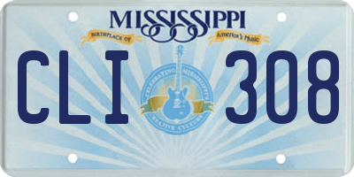 MS license plate CLI308