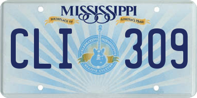 MS license plate CLI309