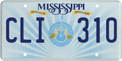 MS license plate CLI310