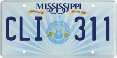 MS license plate CLI311