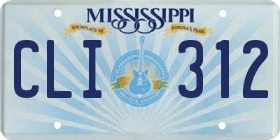 MS license plate CLI312