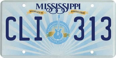 MS license plate CLI313