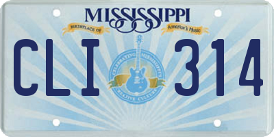 MS license plate CLI314