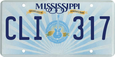 MS license plate CLI317