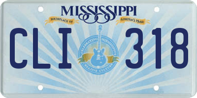 MS license plate CLI318
