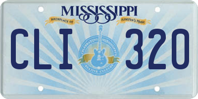 MS license plate CLI320