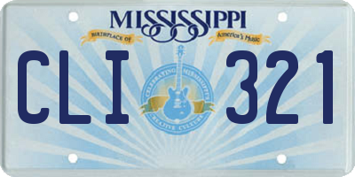MS license plate CLI321