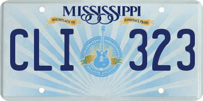 MS license plate CLI323