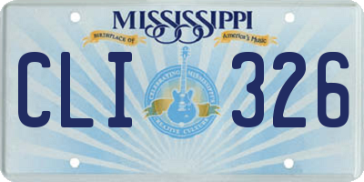 MS license plate CLI326