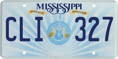 MS license plate CLI327